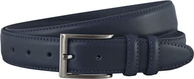 Landley Leren Blauwe Heren Pantalon Riem - Nette Broekriem - Volnerf Leer - 3.5 cm Breed - Blauw - Lengte totaal 110 cm / Riemmaat 95