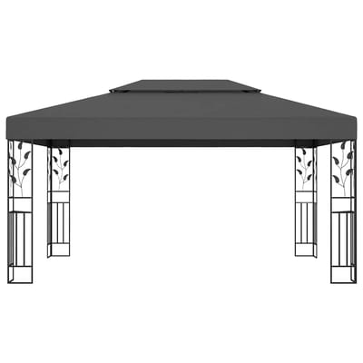 vidaXL - Prieel - met - dubbel - dak - 3x4 - m - antraciet