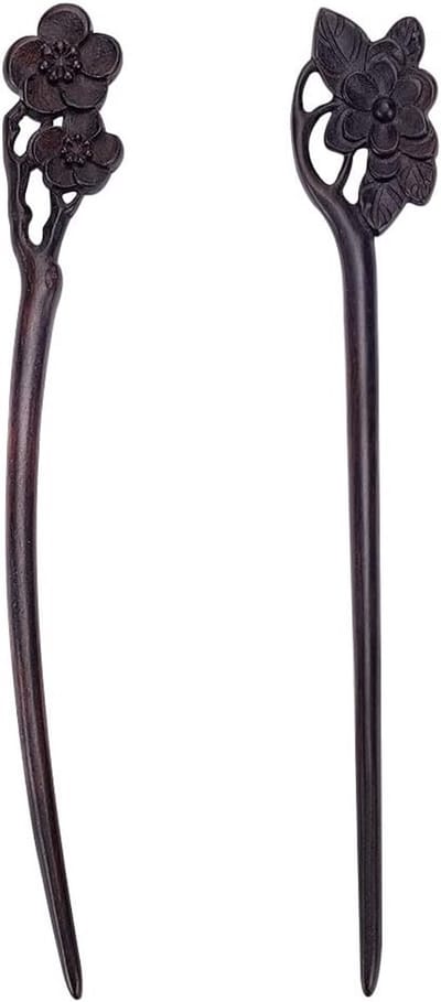 Handgemaakte Houten Haarspeld Set - Vintage Chinese Haarvork voor Kapsels