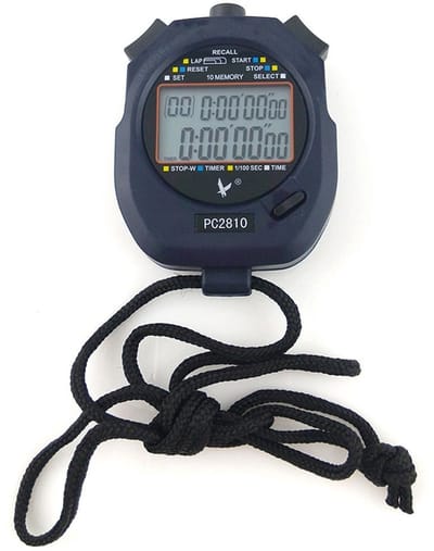 Dailygoody - Handheld Digitale Stopwatch - Sporttimer - Countdown Alarm - Zwart - 10 Geheugen - Voor Trainingen - PC2810