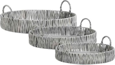 Mica Decorations Plateau Liam - 58x58x19 cm - Polyester - Grijs - Set van 3