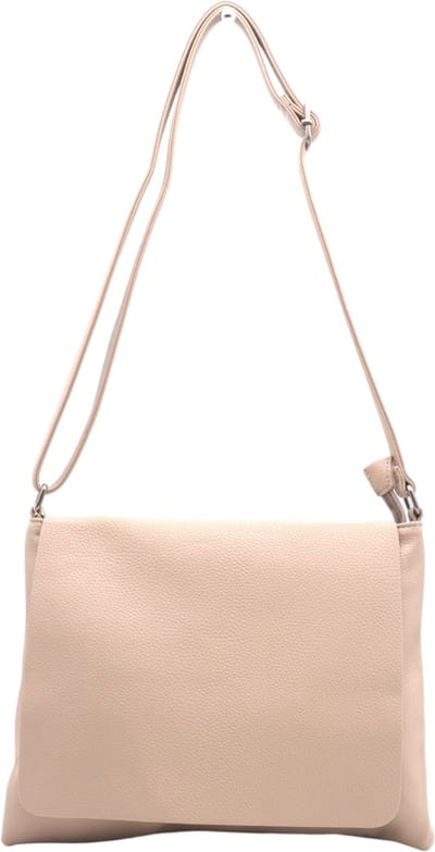 Flora & Co - Paris - crossbody schoudertas - lange instelbare draagriem - flap en ritssluiting - beige