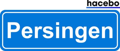 Hacebo - Plaatsnaam Sticker - 29x10 CM - Persingen sticker - Verkeersborden sticker - grappige cadeaus - Persingen