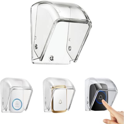 SnelShoppen - Doorbell Rain Cover - Waterdichte Bescherming voor Draadloze Deurbellen - Transparante Kunststof Bescherming - 9.6 x 6.3 x 6.3 cm - Eenv