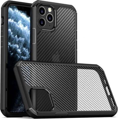 Smartphonica iPhone 11 Pro carbon hoesje - Zwart geschikt voor iPhone 11 Pro
