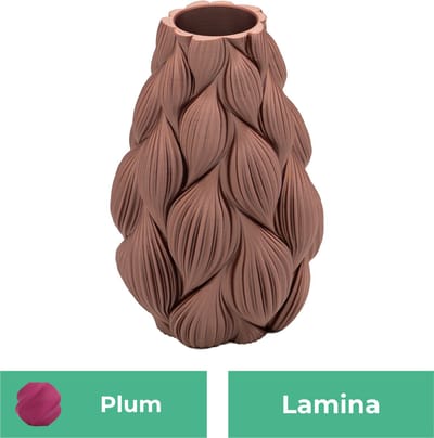 Lamina moderne vaas – Decoratieve vaas - Plum - 3d geprinte vaas – geschikt voor droogbloemen - 20CM
