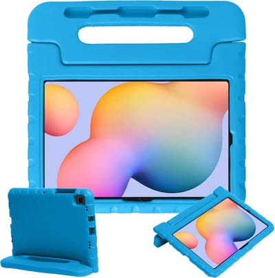 Hoesje - Geschikt voor Samsung Galaxy Tab S6 Lite - Kinderhoes Shockproof Bumper - Kidsproof Case - Tablethoes - Kinder Hoes Cover - Blauw
