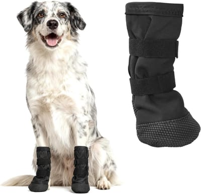 Antislip hondenlaarzen voor herstel van verwondingen, verstelbare pootbescherming, maat S, zwart, ideaal voor huisdieren en actieve honden