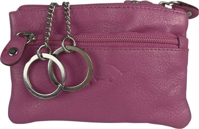 Sleuteletui met rits – Roze – Soepel Leer - Kleine Portemonnee - Sleuteltasje - Pink - Rose - Arrigo