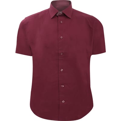 Russell Collectie Heren Korte Mouw Easy Care Gevoelig Overhemd (Haven)