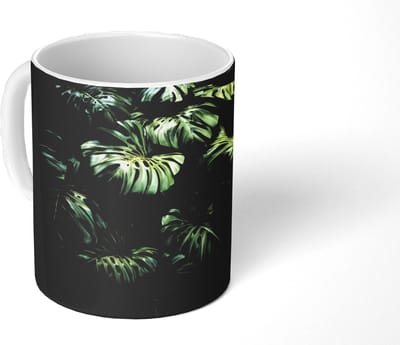 Mok - Koffiemok - Plant - Monstera - Lichtinval - Mokken - 350 ML - Beker - Koffiemokken - Theemok