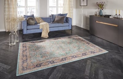 Flycarpets Elle Decoration - Vintage Vloerkleed - Maschad - Klassiek - Jade / Groen - 80x150 cm