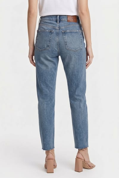 Calvin Klein High Rise Straight Jeans Memphis Maat: W28 | Straight Broeken Outlet | Dames | Blauw