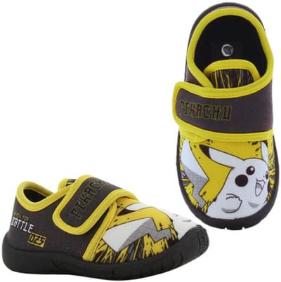 Pokémon - Pantoffels kinderen voor jongens - Pikachu Sloffen kind met klittenbandsluiting - Schoenen van 2 tot 8 jaar - Maat 24 - Grijs