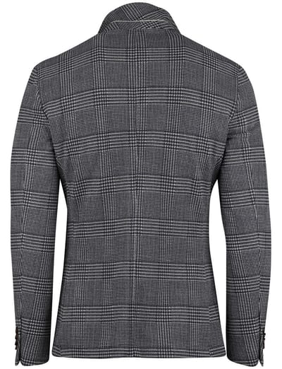 Born With Appetite colbert slim fit zwart ruit