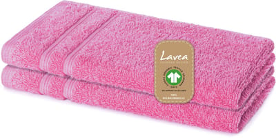 Lavea® 2 Gastendoekjes 30x50 cm van 100% biologisch katoenen badstof, zacht en absorberend, voor thuis, hotel en spa – ook ideaal als gezicht- en handdoekje – Koraal