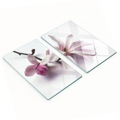 Multifunctionele decoratieve snijplanken van gehard staal voor de keuken, Magnolia, 2x30x52 cm