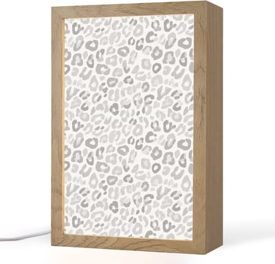 Tafellamp 20x30 cm - LED lamp - Luipaard - Motief - Grijs - Decoratieve tafellampen - Dimbaar - Tafellampje slaapkamer - Woonkamer binnen