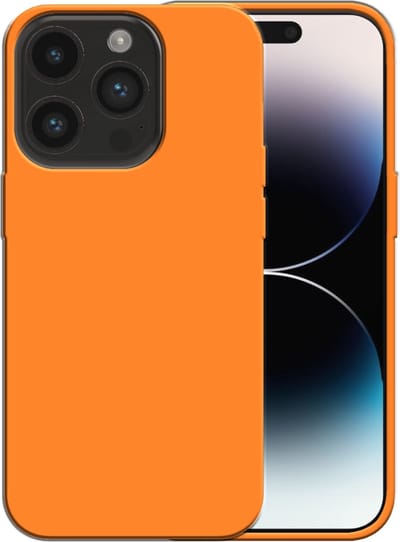 Smartphonica Siliconen hoesje voor iPhone 14 Pro case met zachte binnenkant - Oranje geschikt voor iPhone 14 Pro