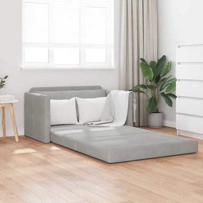 vidaXL - Slaapbank - Lichtgrijs - 124 - x - 71 - x - 78 - cm - Fluweel