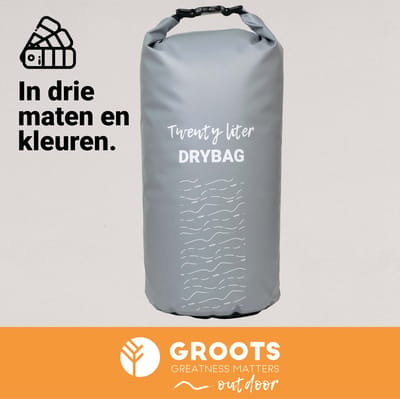 Groots 20L Drybag Grijs - Waterdichte Tas & Waterdichte Sporttas in één - Duurzaam PVC voor Zwemmen, Raften en Outdoor Avonturen