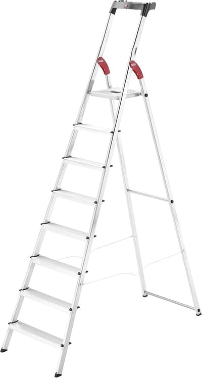 Huishoudtrap Aluminium 3 Treden - Lichte en Verrijdbare Ladder voor Thuisgebruik