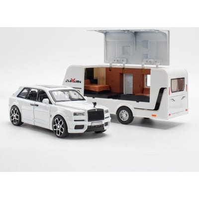 1:32 Schaal Rolls Royce Cullinan Rv Auto Modellen Legering Diecast Speelgoed Pull Back 6 Deuren Geopend Kampeer Voertuig Speelgoed Voor Kinderen Cadeaus