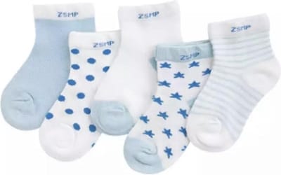 5 paar New born Baby sokken - Set Babysokjes - 0-6 maanden - Blauwe Babysokken - Multipack - Kraamcadeau voor Jongen of Meisje - Babyshower Cadeau - Kraammand