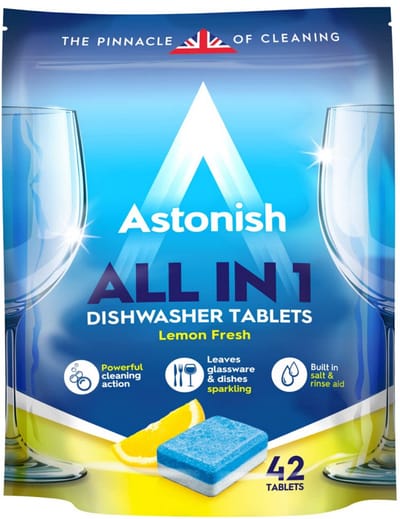 Astonish All In 1 Lemon Fresh Dishwasher Tablets X 42 Pack Of 4, Total 168