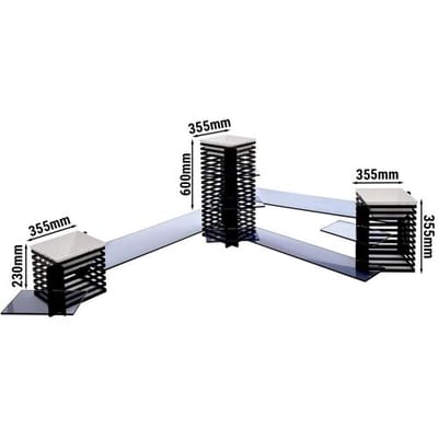GGM Gastro Etagerie/ Buffetständer aus Plexiglas - Schwarz Zwart
