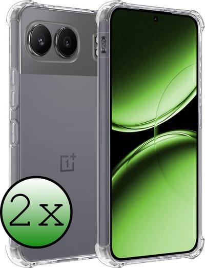 Hoesje 2 Stuks - Geschikt voor OnePlus Nord 4 - Sterk & Shockproof - Siliconen Case - Back Cover - Telefoon Hoes Shock Proof - Transparant