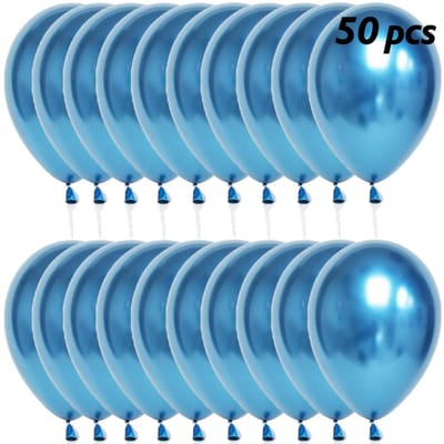 Lot de 50 ballons métalliques en latex de 30,5 cm, de qualité supérieure, en alliage chromé épais, pour décoration de fête d'anniversaire, mariage, adulte 5inch