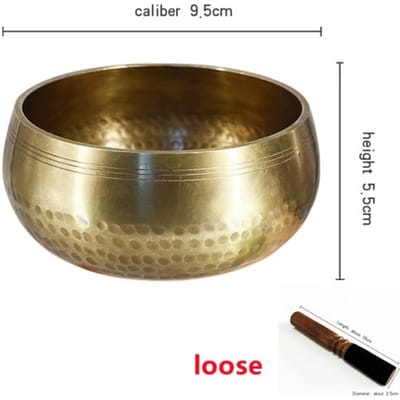 Nepal handgemaakte Tibet Boeddha klankschaal Yoga Meditatie Zangkom Messing Chime Handwerk muziektherapie Tibetaanse Klankschaal 9.5cm