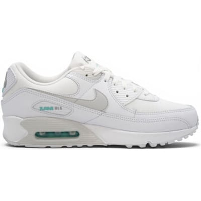Nike Air Max 90 - Maat 45.5 - Wit/Hyper Turquoise/Photon Dust / Wit - Air Max - Lifestyle - Heren Sneakers voor Mannen