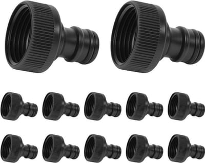 12 stuks 3/4 inch GHT tuinslang vrouwelijke connectoren, kunststof snelkoppelingen voor mannelijke kranen, geschikt voor standaard 3/4 inch schroefdraadkranen