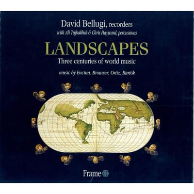 CD DAVID BELLUGI, ALI TAJBAKHSH, CHRIS - Landscapes Three Centuries Of World CDFR95062 Frame 1995 Italië Klassiek Gebruikt beige