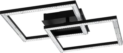 EGLO Lejias Plafondlamp - LED - 45 cm - Zwart - Kristal effect