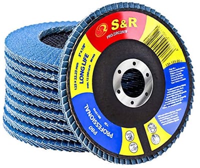 Set van 10 Lamellenschijven 125mm - P80 voor Haakse Slijpmachine - Voor Plaatstaal, Gietijzer & Roestvrij Staal