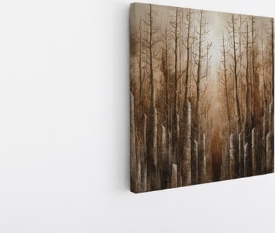 Saammp Canvas Schilderij - Vintage - Abstract bos - Landschap - Natuur - 20x20 - Foto op canvas - Wanddecoratie - Muurdecoratie Woonkamer - Slaapkamer decoratie - Canvas Print