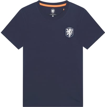 Nederlands Elftal Logo T-Shirt Vrouwen - Maat S - Navy - Donkerblauw - KNVB - Fankleding - Officiële Merchandise - Voetbal - Shirt