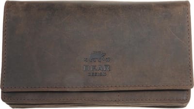 Bear Design Dark Nature Leren Dames Portemonnee - Bruin