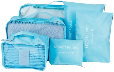 Dailygoods- Reistassen 6 Stuks - Multifunctionele Opbergtas - Kleding Sorteren - Ruimtebesparing - Nylon Doek - Afmetingen 36 x 27 cm - Opbergzakken