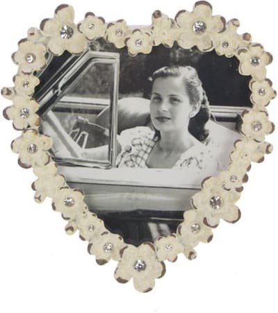 AL - Fotolijst - Hartvorm - Antiek Wit - 9 x 9 cm