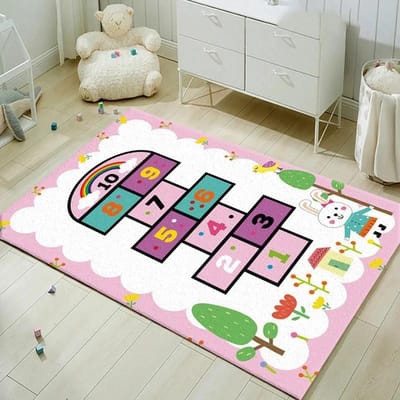 Zacht Hinkelspel Getallen Tapijt Vloermat Antislip Jongens Meisjes Peuter Educatief Loper Vloerkleed voor Speelkamer Slaapkamer Klaslokaal 100*120cm