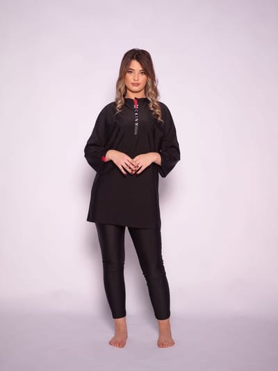 MYKINY BRAND - Burkini - Youssra - Zwart - Maat M- Badpak - Snel drogend (maat valt klein)