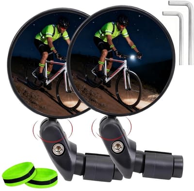 CLVP® Bar End Spiegels - Fietsspiegel - Motor Spiegels - Zwart