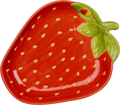 Clayre & Eef Schaal Aardbeien 23x18x3 cm Rood Keramiek