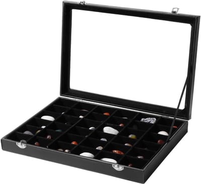Display Case - Opbergdoos Verzameling - Stenen Sorteren - 36 Vakken - 138 x 94 Inch - Zwart