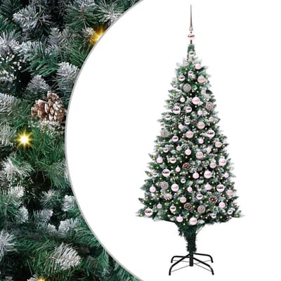 vidaXL Kunstkerstboom Groen 180 cm PVC en Staal en Kunststof