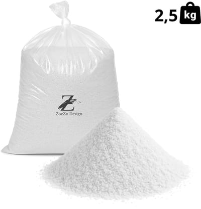 ZoeZo Kaarsenzand 2,5 kg - Geurloos - 50 Branduren - Herbruikbaar - Met 4 Lonten - DIY Kaarsen Maken - Candle Sand - Kaarsenwas - Kaarspoeder - Wit